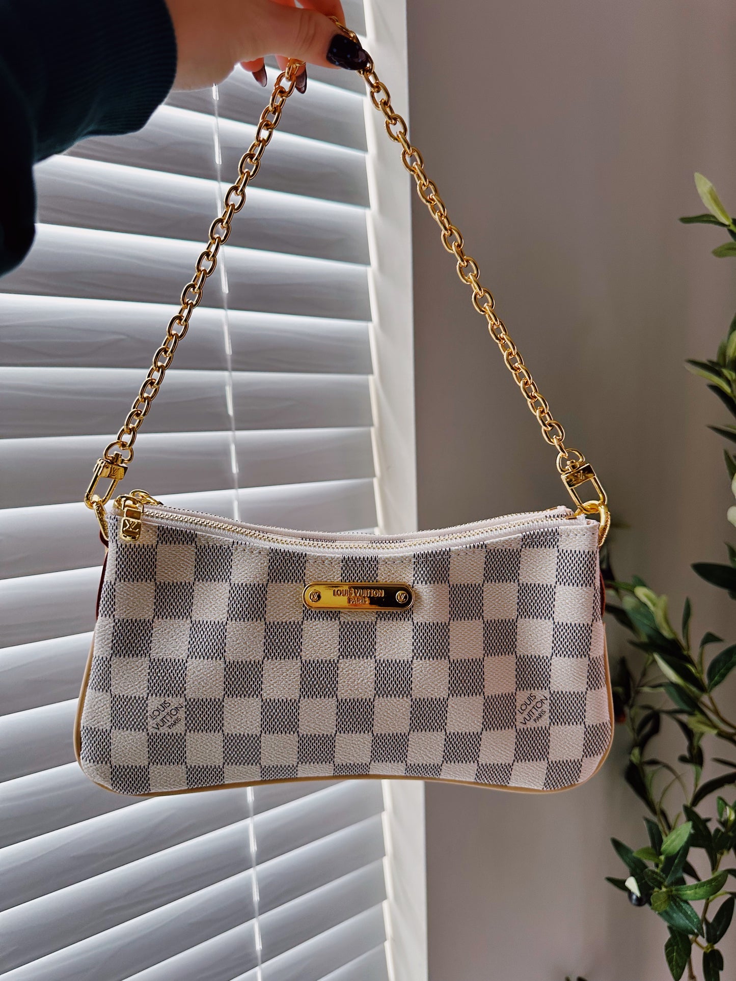 Checkered shoulder purse(preorder)
